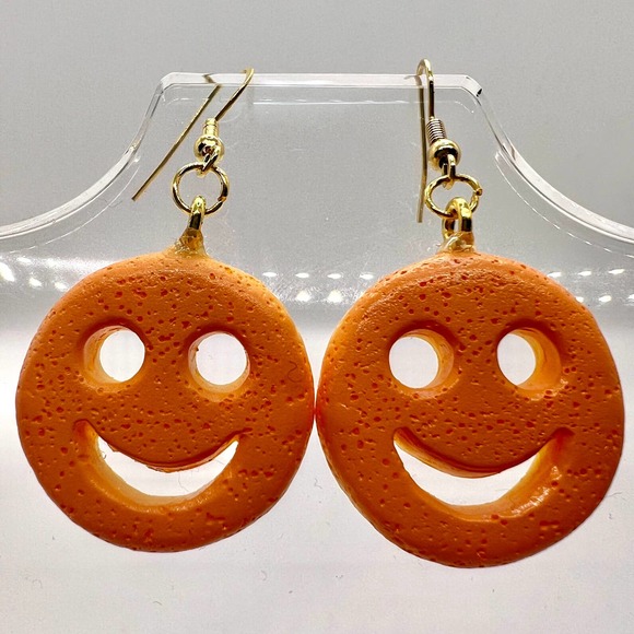 Smiley Tater Tots Earrings - Potato Earrings - Food Earrings - Smiley Face Earri - Picture 3 of 10